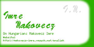 imre makovecz business card